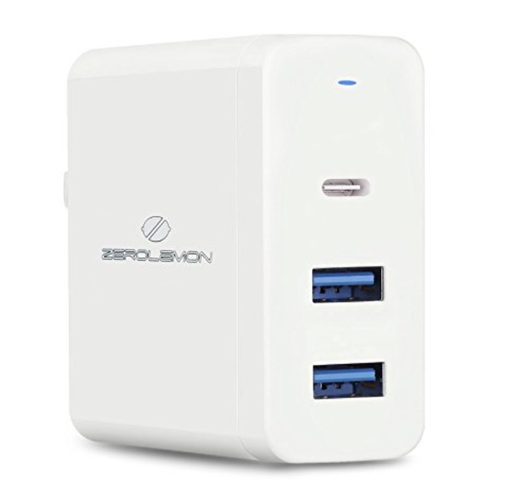 ZeroLemon 60W 3-Ports USB C PD Charger with Power Delivery for Apple Macbook Pro, iPhone 8, 8 Plus, X and Quick Charge 3.0 $19.79 Amazon