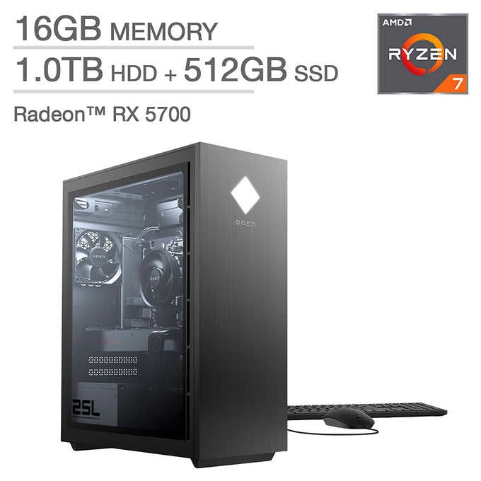 Costco Members: HP Omen 25L PC: Ryzen 7 3700X, 16GB DDR4, 512GB SSD, RX 5700 $1099.99