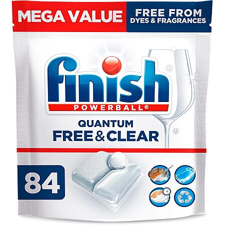 $14.94 [SnS] | 84ct Finish Free & Clear Dishwasher Pods, Dye & Fragrance Free Detergent