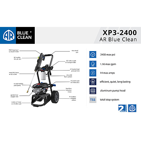 Costco Members: AR Blue Clean Electric Pressure Washer 2400 PSI, 1.16 GPM $100 + Free Shipping $99.99