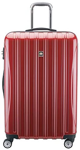 Delsey 29 inch polycarbonate helium aero hard side spinner checked luggage + FS $42