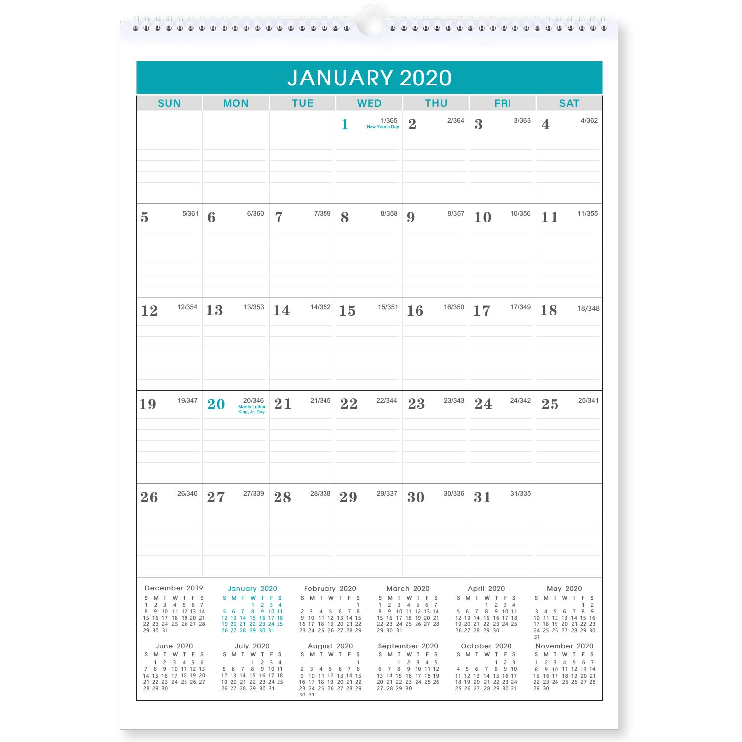 2020 Wall Calendar -  12" x 17"Perfect for Organizing & Planning - $4.99