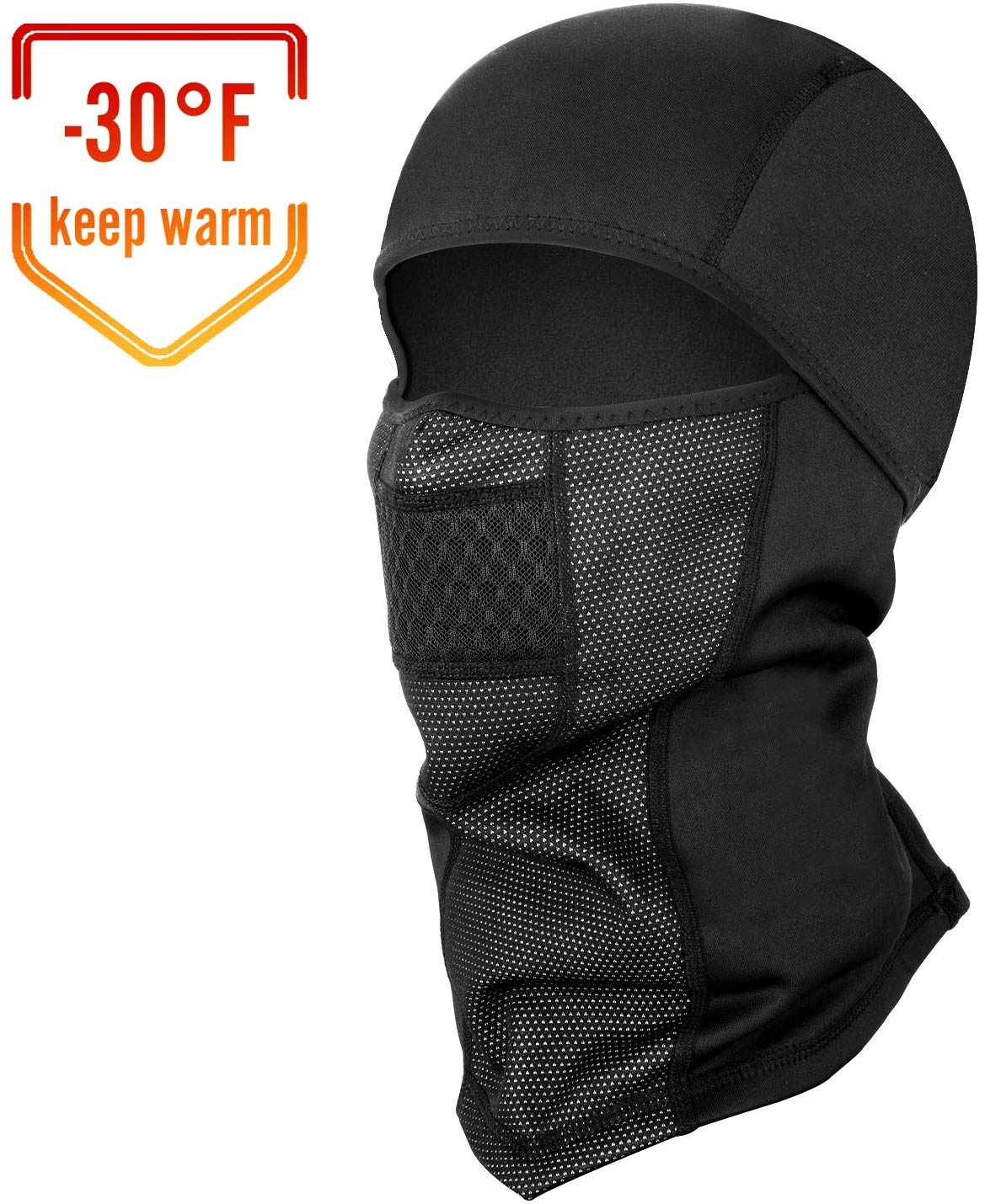 Ski Mask, Thermal Full Face Mask for Winter Sports Skiing, Snowboarding, Motorcycling, Windproof Ski Hood (Black) - $8.39