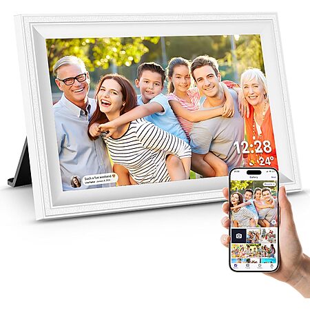 Smart White Digital Picture Frame WiFi Send Photos from Your Phone 16GB ...