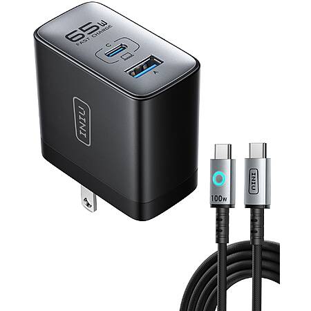 65W INIU Fast GaN Charger w/ USB-A/C Ports & 100W 3.3' USB-C Cable $19.80 + Free Shipping