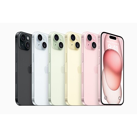 Refurbished, Very Good: 128GB Apple iPhone 15 Unlocked Smartphone (5 Colors) $396 + Free Shipping