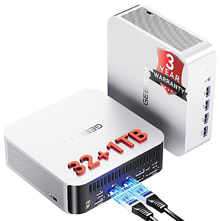 GEEKOM A8 Max Mini PC with AMD Ryzen 9 8945HS(Upgraded 8745HS), 32GB ...