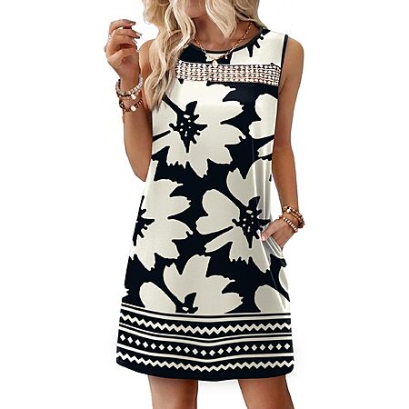 WIHOLL Floral Dress for Women 2026 Spring Clothes Loose Fit Fashion Clothing Casual Summer Dresses Vacation Outfits Sundresses with Pockets $12.98
