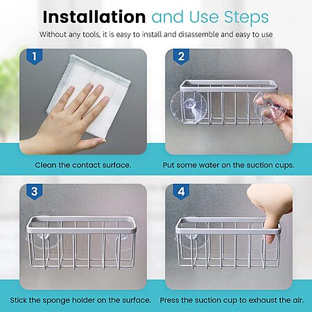 HLOOL Sponge Holder for Kitchen Sink, Kitchen Sink Sponge Holder,Sink Caddy,Dish Soap Holder （Mat Silver） $6.99