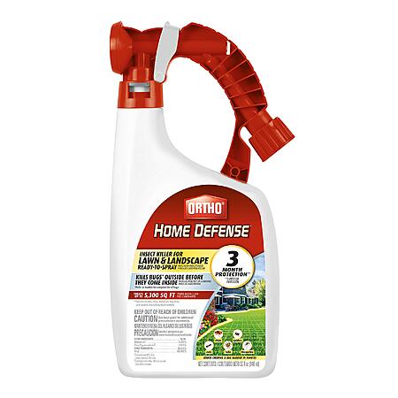 Ortho Home Defense Insect Killer for Lawn & Landscape Ready-To-Spray - Hose-End Applicator, Kill Ants, Ticks, Mosquitoes, Fleas & Spiders, 32 fl. oz. $10.5