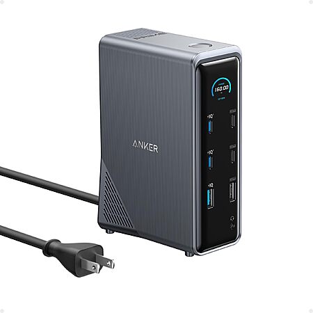 Anker Prime Docking Station, 14-Port with 160W Max Output, 10Gbps Fast Data Transfer, Real-Time Smart Interface, Audio and Ethernet Ports $169.99