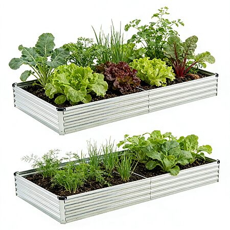 2-Pk Foxlang 8'x4'x1' Galvanized Raised Garden Bed $36 + Free S&H
