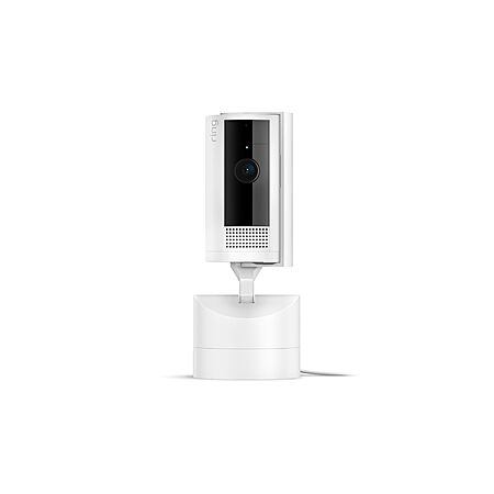 Ring Pan-Tilt Indoor Cam (newest model) — See all around your home or business with 360° pan coverage, HD video, plus Two-Way Talk (2024 release), White