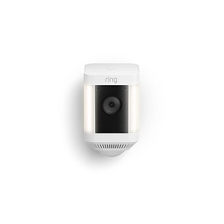 Ring Spotlight Cam Plus, Battery, Home or Business Security with HD video, Two-Way Talk, Color Night Vision, and Security Siren, White