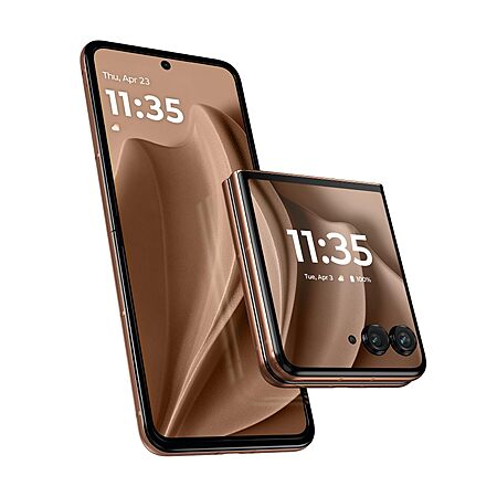 Motorola Moto Razr+ 2025, 256GB + 12GB RAM, Pantone Mocha Mousse Refurbished Excellent- Unlocked