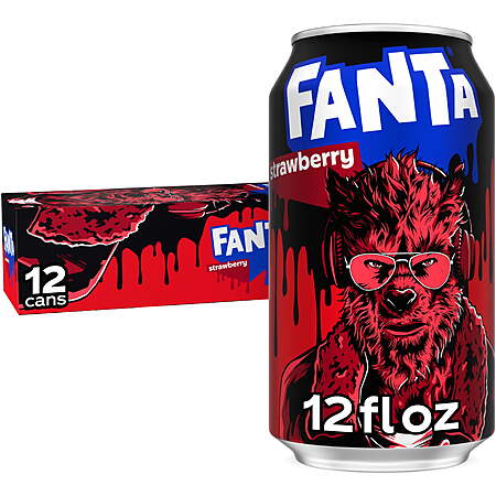 Fanta Strawberry Soda Pop Fridge Pack Cans, 12 fl oz, 12 Pack