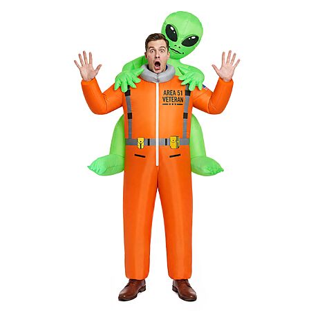 COOLWUFAN Inflatable Alien Costume with 2 Fans, Blow Up Costumes for Adults