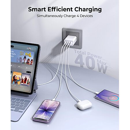 [2-Pack] USB C Charger Block 40W Max Output Type C Fast Charging Wall Plug