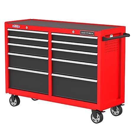 CRAFTSMAN 2000 Series 52" Wx 8.05" H 10-Drawer Steel Rolling Tool Cabinet (Red) $399 + Free Pickup