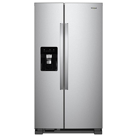 Whirlpool 24.6-cu ft Standard-Depth 36-in Wide Side-by-Side Refrigerator with Ice Maker ,Water and Ice Dispenser Fingerprint Resistant Stainless