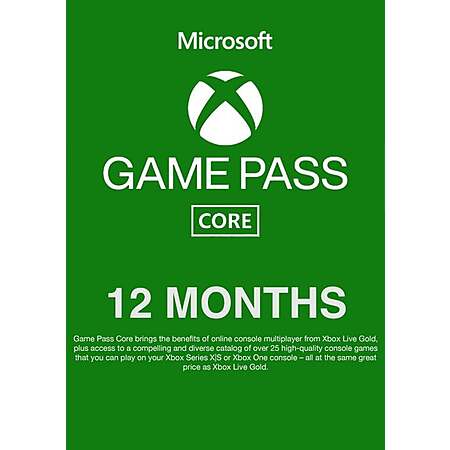 12 Month Xbox Game Pass Core Membership Email Delivery 42.20