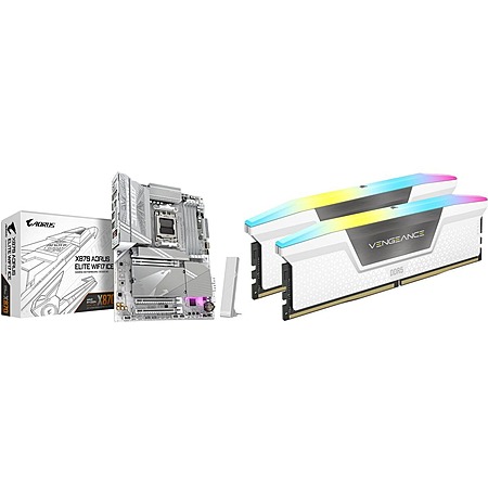 Gigabyte X870 AORUS ELITE WIFI7 ICE AM5 Mobo + 32GB Corsair DDR5 + 1TB Kingston PCIe SSD $299 after $15 Rebate + Free Shipping
