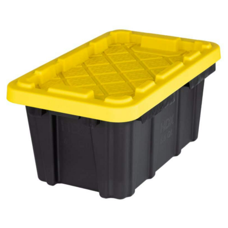 6.5-Qt - SMALL - Storage Tote in Black Or Clear with Yellow Lid $2.50 Each @ Home Depot In-Store YMMV - MADE IN USA