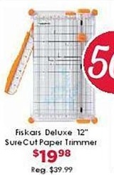 Craft Warehouse Black Friday: Fiskars Deluxe 12" SureCut Paper Trimmer for $19.98