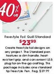 Craft Warehouse Black Friday: Freestyle Foil Quill Standard Pen for $23.99