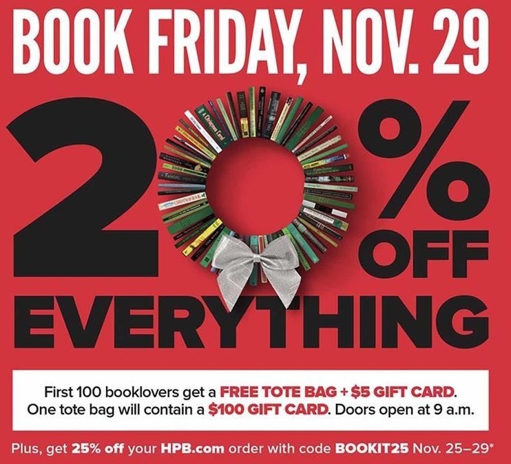 Half Price Books Black Friday: 25% Off Your HPB.com order w/Coupon - Nov 25-29