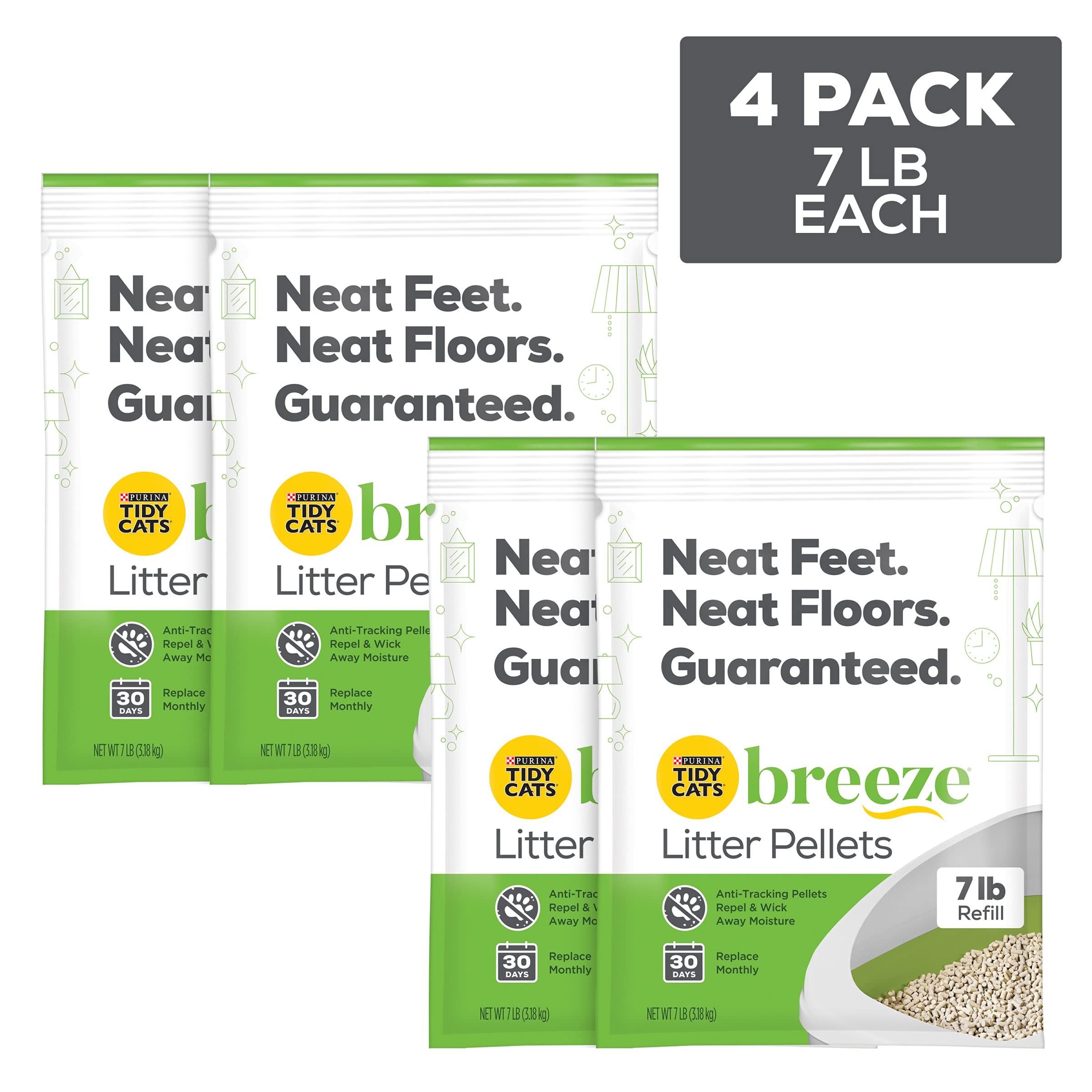 4 Count of 7 Lbs Pouches Purina Tidy Cats Breeze Litter System Refills Original Pellets 30.78 with Possible 15 S S Coupon