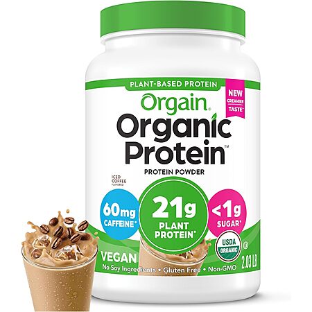 2.03-Pound Orgain Organic Vegan Protein Powder (Iced Coffee) $15.30 w/ Subscribe & Save