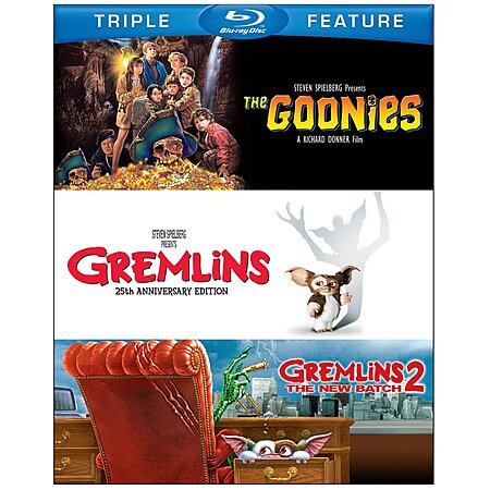 The Goonies / Gremlins / Gremlins 2: The New Batch (Blu-ray) $9 