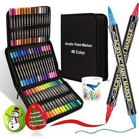 colpart Dual Tip Acrylic Paint Markers: 120 Color $18, 72 Color $13.50, 48 Color $12.50