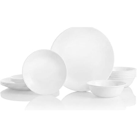 Corelle Vitrelle 18-Pc Service for 6 Dinnerware Set (Winter Frost White) $45.50 & More + Free S&H