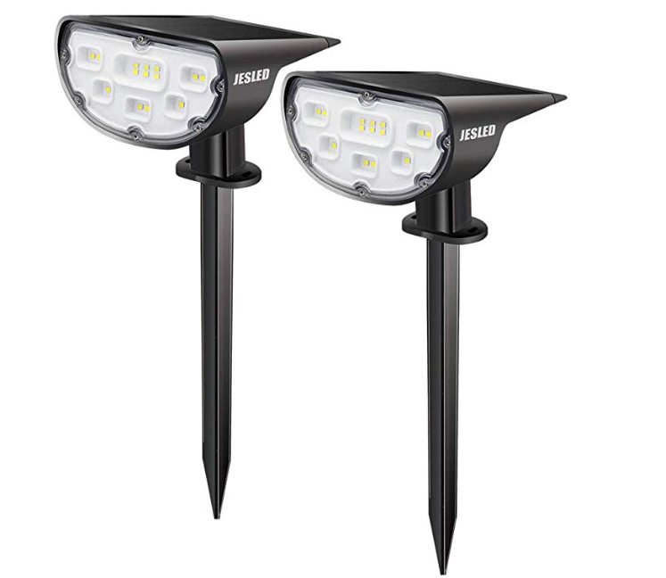 JESLED Solar Landscape Spot Lights, Outdoor Lighting 14 LED Solar Powered Spotlights Dusk to Dawn, Bright White $16.02