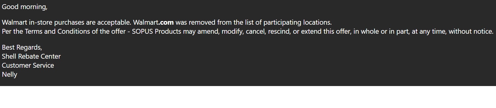 FYI Pennzoil rebate denial $20