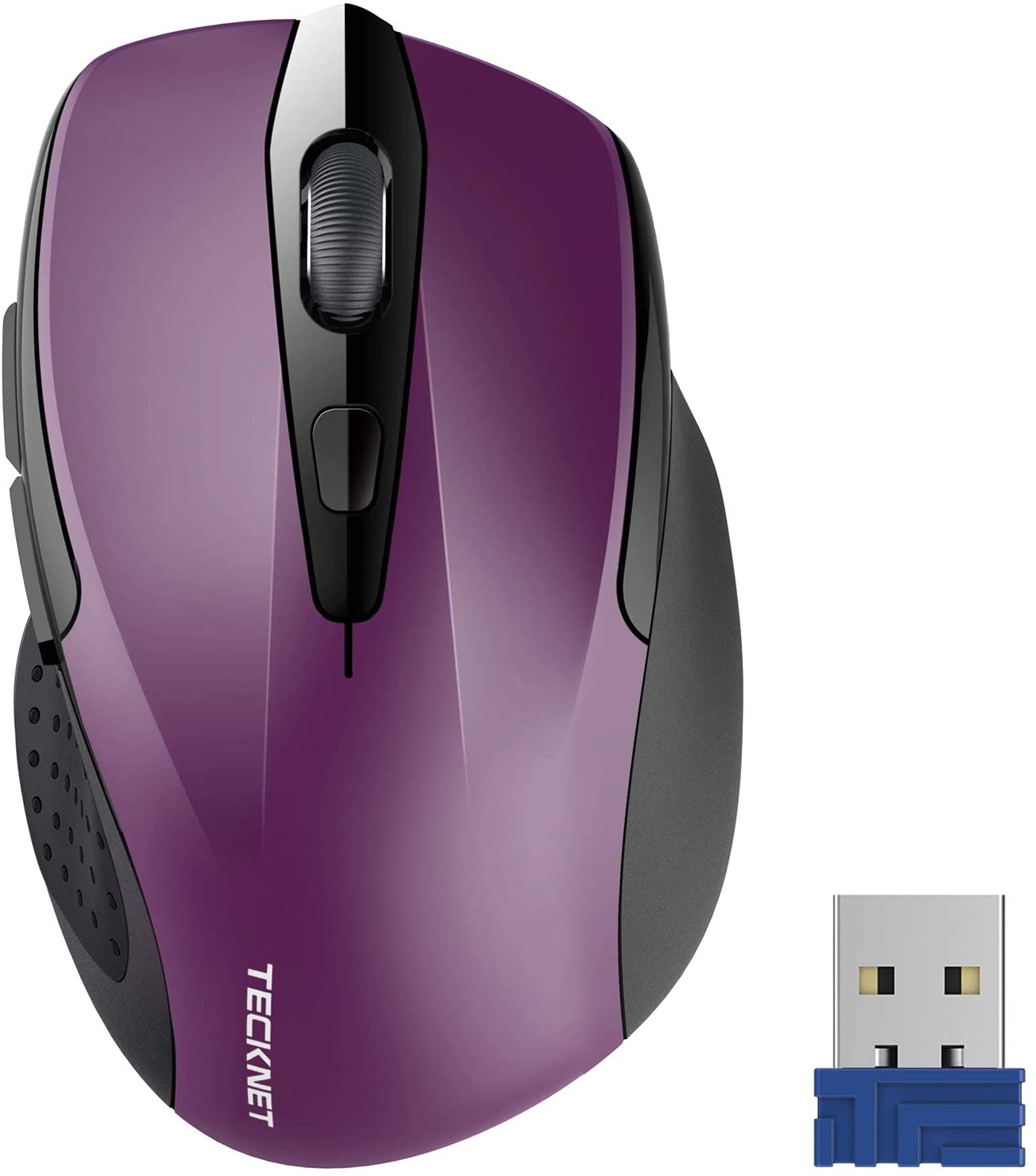 TeckNet Pro 2600 DPI Ergonomic Wireless Optical Mouse w/ 6 Buttons (Purple) $4.45 + Free Shipping w/ Prime or on orders $25+