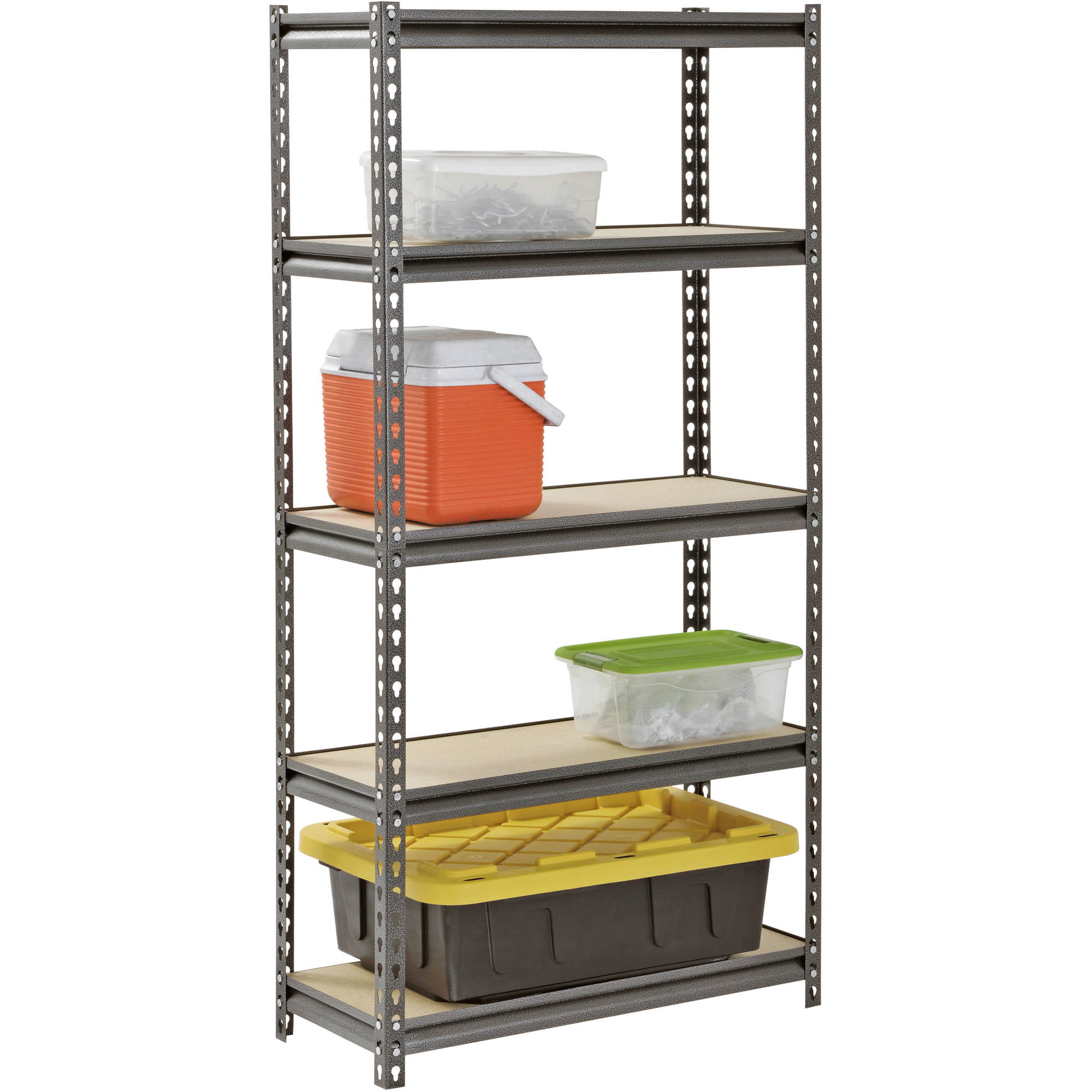 5-Shelf Muscle Rack Steel Freestanding Shelves (30"W x 12"D x 60"H, Silver) $49 + Free Shipping