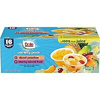 16-Pack 4-Oz Dole Diced Peaches & Cherry in 100% Juice Fruit Bowls Snacks $6.61 w/ S&S + Free Shipping w/ Prime or on $35+