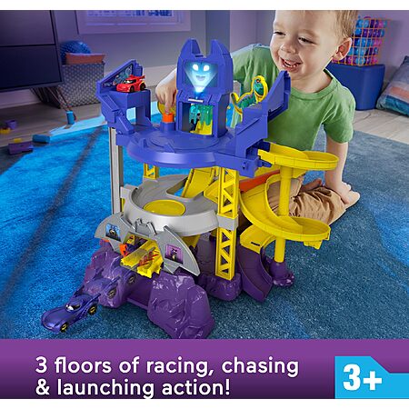 Fisher-Price DC Batwheels Launch & Race Batcave Race Track Playset w ...