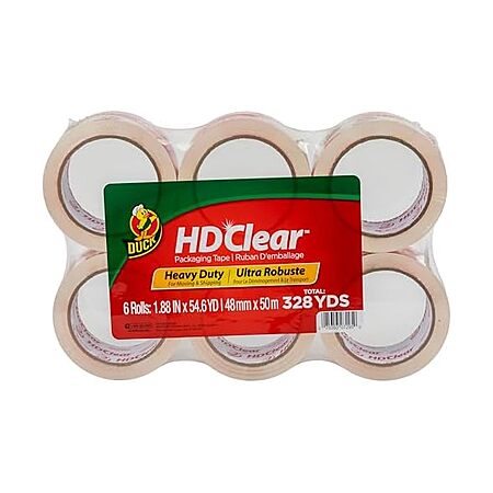 6-Pack Duck HD Clear Packaging Tape for $11.99!