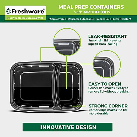 50-Pack Meal Prep Containers for Just $12!