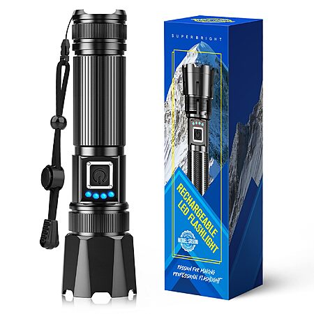 RECHOO 2000-Lumen USB Rechargeable Tactical Flashlight $8.99 + Free Shipping w/ Prime or on $35+
