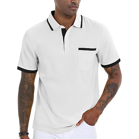 V VALANCH Men's Short Sleeve Golf Polo Shirt (Various Colors)