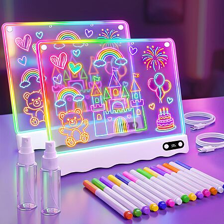 2-Pack Rechargeable LED Light-Up Drawing Board Toy for Kids $19.99 + Free Shipping