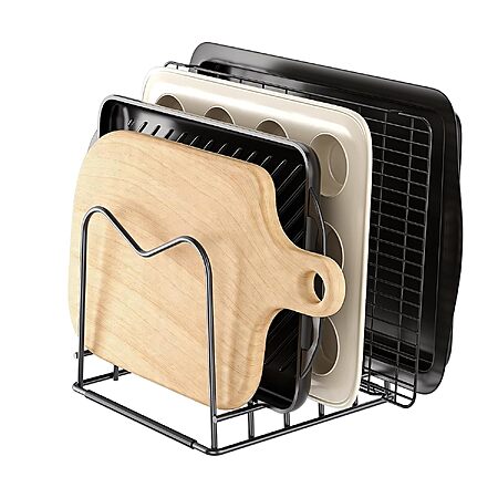 6-Dividers ORDORA Cutting Board & Baking Sheet Organizer Rack (Black) $9.99 + Free Shipping w/ Prime or on $35+