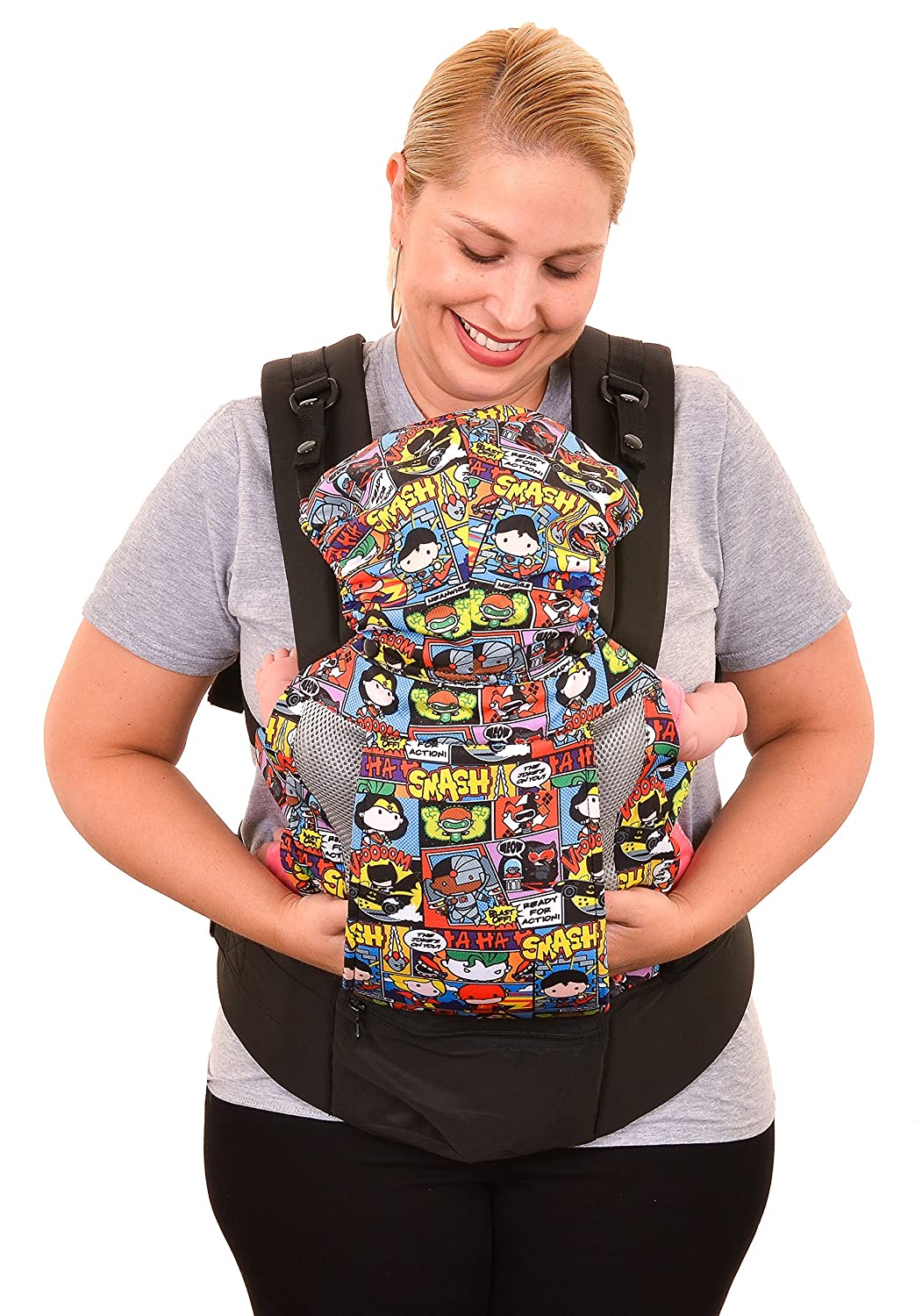 KidsEmbrace Justice League Baby Carrier w/ Hood (Chibi) $19.80  + Free Shipping w/ Prime or on $25+