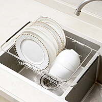 HONEIER Dish Drying Rack Stainless Steel Dish Rack Kitchen Dish Drainer Expandable Dish Rack in Sink or on Counter Dish Strainer $16.22