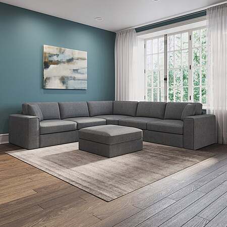 Thomasville Bryden Fabric Sectional with Storage Seats and Ottoman $1000. Reg $2000. F/S from Costco.